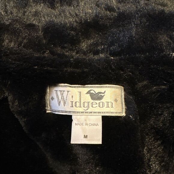 Vintage Widgeon Faux Fur Coat - Black Size Small / medium Lux Winter Outerwear - Picture 3 of 7